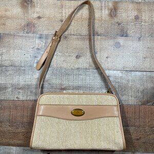 Aigner Light Tan Woven Shoulder Bag with Accents